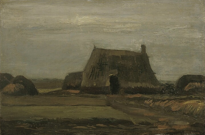 Ferme avec tas de tourbe de Vincent Van Gogh